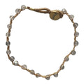 Lulu Fine Bracelet with semi-precious stones and 14K gold-plated accents, stretch fit, artisanal craftsmanship.