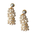 Elegant Pearl Bunch Earrings with freshwater pearls and gold-plated accents, perfect for sophisticated styling.