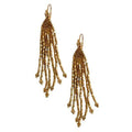 Handmade Josie Gold Beaded Dangle Earrings with cascading design and nickel-free hooks