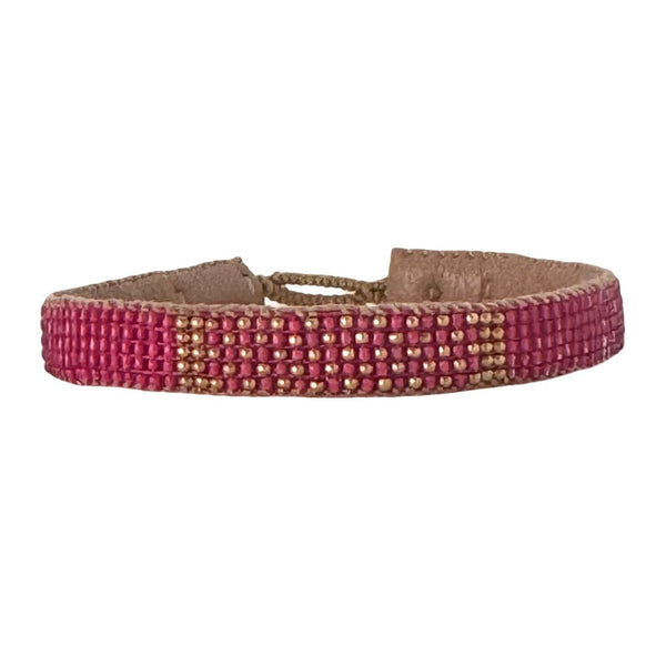 Barbara Bui Fuchsia Leather Bracelet with Gold-Tone Buckle Strathberry - Music Bar Bracelet - Tan / Brown main image 3