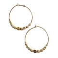Gold-filled HOOP EARRING PEGGY with gold-plated beads, 3 cm diameter, handcrafted for elegance