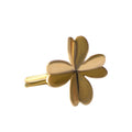 14K gold-plated brass flower ring, adjustable one-size-fits-all design with elegant floral motif.