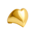 Gold-plated brass heart-shaped ring from the RING BIG LOVE collection, showcasing elegant design and gloss.