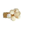 Handcrafted adjustable gold ring with bold natural stone centerpiece