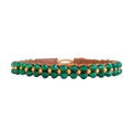 Green Jade stones on leather bracelet