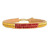 BAMBOO STONES 2 ROW BRACELET - CHERRY QUARTZ