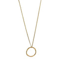 Gold-plated Circle Necklace with handcrafted minimalist pendant on a delicate chain - IBU Jewels