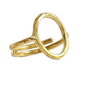 Adjustable gold-plated brass circle ring, handcrafted with a minimalist design for style and versatility.