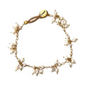 Elegant Dancy Little Pearls Bracelet with freshwater pearls on 14K gold plated chain, adjustable size.