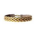 Handcrafted Will Bracelet with gold-plated chain and natural leather band, adjustable and elegant.