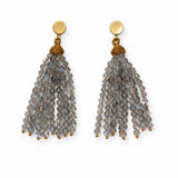 EARRING STONE TASSLE - LABRADORITE