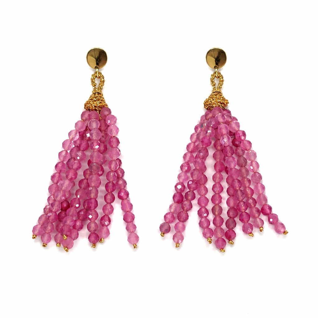 EARRING STONE TASSLE