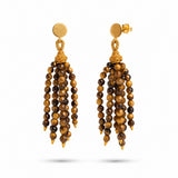 EARRING STONE TASSLE - TIGER EYE