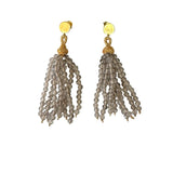 EARRING STONE TASSLE - SMOKY QUARTZ
