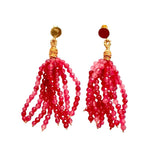 EARRING STONE TASSLE - CHERRY QUARTZ