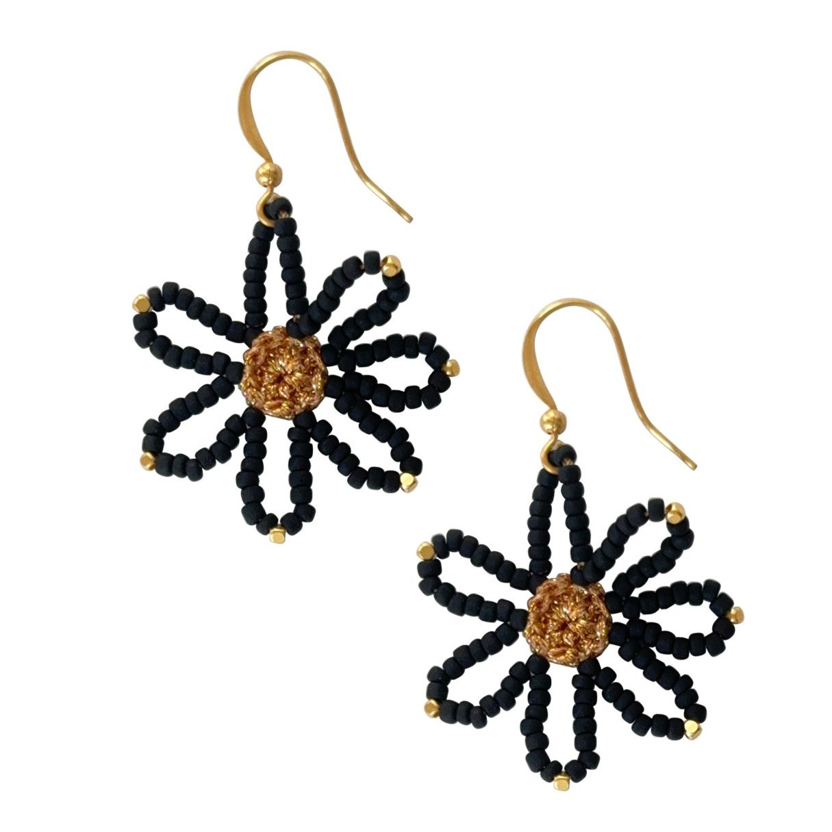 EARRING DAISY BLACK