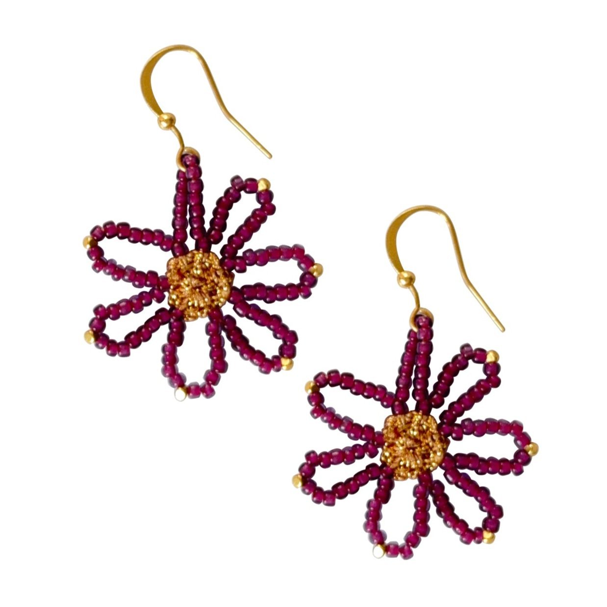 EARRING DAISY MAROON