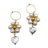 EARRING FLOWER HEART - PEARL
