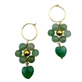 EARRING FLOWER HEART - AVENTURINE