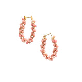EARRING JAZZY STONES - PINK OPAL