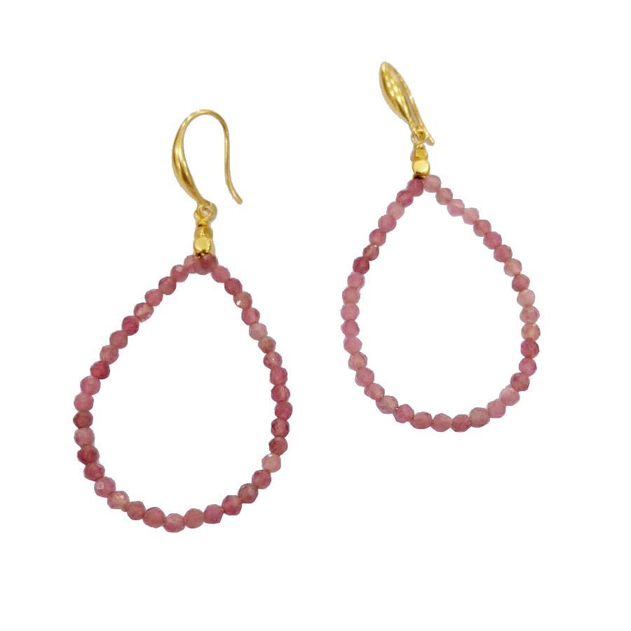 EARRING STONE OLLY PINK TOURMALIN