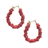 EARRING JAZZY STONES - CHERRY QUARTZ