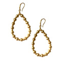 Handcrafted Gold Olly Earrings with gold-filled wire and gold-plated beads in teardrop design, 4.5 cm long.