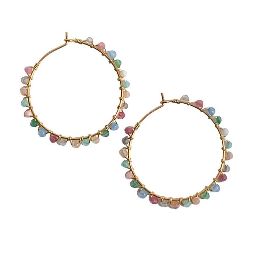 HOOP MULTI STONE CISSY EARRING