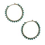 HOOP MULTI STONE CISSY EARRING - AMAZONITE