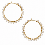 HOOP MULTI STONE CISSY EARRING - PEARL