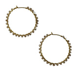 HOOP MULTI STONE CISSY EARRING - CHAMPAGNE QUARTZ