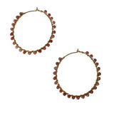 HOOP MULTI STONE CISSY EARRING - CHERRY QUARTZ