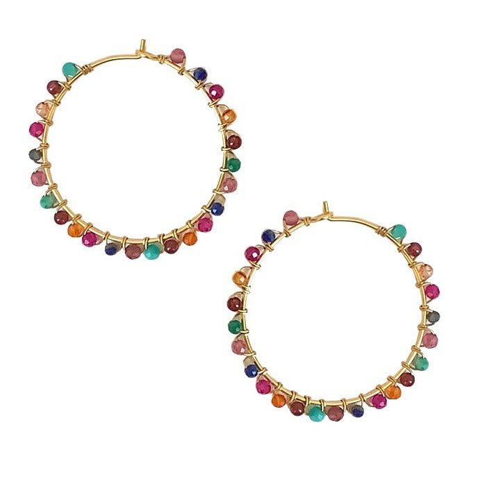 HOOP MULTI STONE CISSY EARRING