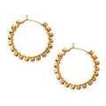 Gold Hoop Peggy Full Earrings with irregular ceramic-coated beads, 2 cm diameter, lightweight and elegant