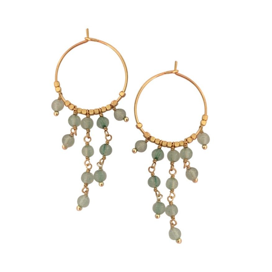 EARRING DANCY HOOP AVENTURINE