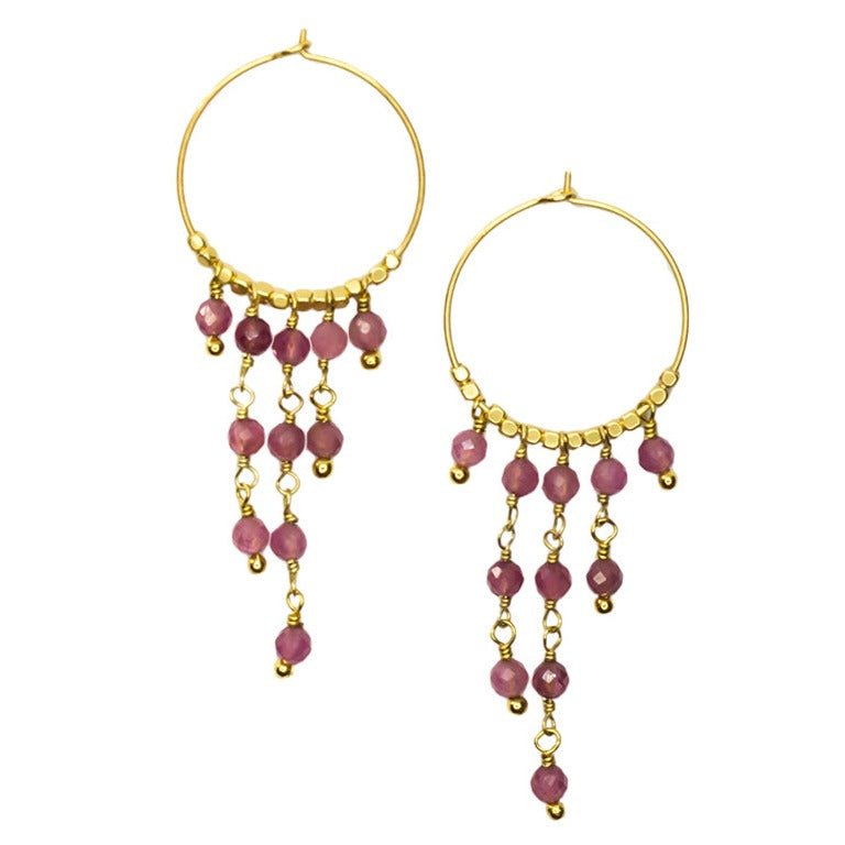 EARRING DANCY HOOP PINK TOURMALIN