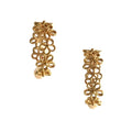 Gold-plated floral drop earrings EARRING CARA, handcrafted with intricate design, 2 cm diameter