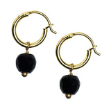 MINI HOOP EARRING - ONYX