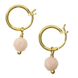 MINI HOOP EARRING - ROSE QUARTZ