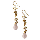 EARRING GOLD DROP - ROSE QUARTZ