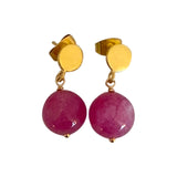 STUD EARRING BO - CHERRY QUARTZ