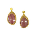 Luxury gold stud earrings with bold gemstone design