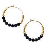 HOOP EARRING STONES - ONYX