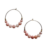 EARRING NEW STONES - PINK OPAL