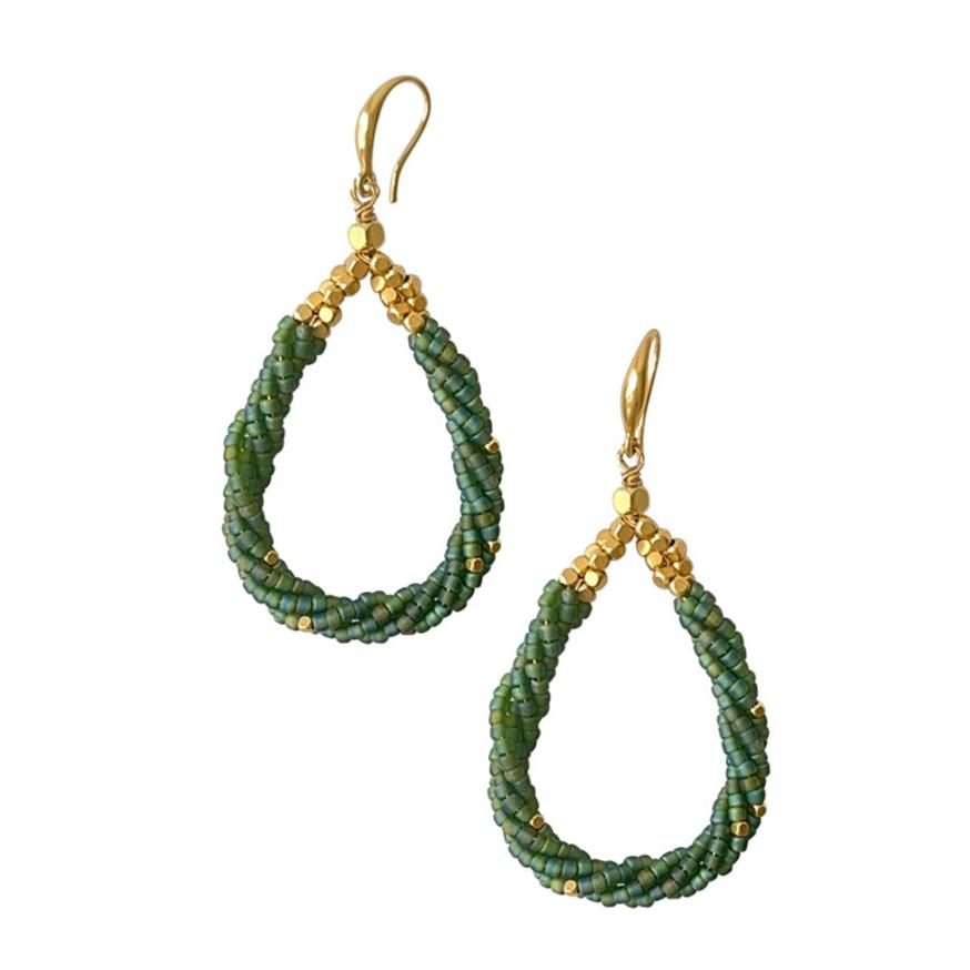 EARRING BOLLY BAMBOO GREEN