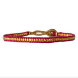 JILL GOLD BRACELET - FUCHSIA