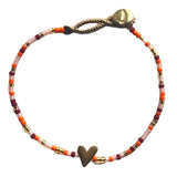LULU HEART BRACELET - MIX ORANGE