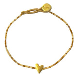 LULU HEART BRACELET - MIX AMBER