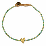 LULU HEART BRACELET - MIX GREEN