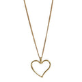Gold-plated heart pendant necklace with adjustable chain, perfect for elegant outfits.